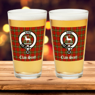 Clan Scott Crest Badge & Tartan Glas