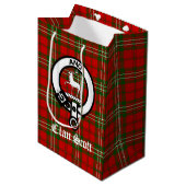 Clan Scott Crest Badge & Tartan Medium Cadeauzakje (Voorkant Gekanteld)