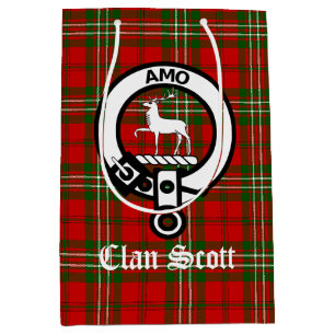 Clan Scott Crest Badge & Tartan Medium Cadeauzakje