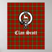 Clan Scott Crest Badge & Tartan Poster (Voorkant)