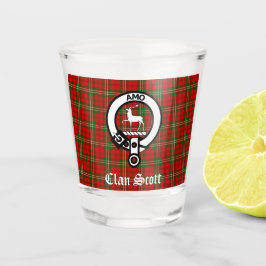 Clan Scott Crest Badge & Tartan Shot Glas