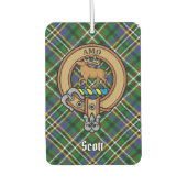 Clan Scott Crest over Green Tartan Air Freshener Luchtverfrisser (Voorkant)
