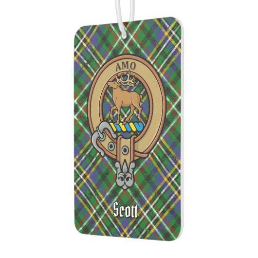 Clan Scott Crest over Green Tartan Air Freshener Luchtverfrisser (Links)