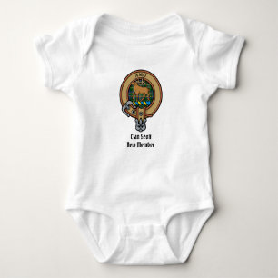 Clan Scott Crest over Green Tartan Baby Bodysuit