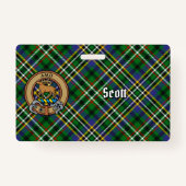 Clan Scott Crest over Green Tartan Badge (Voorkant)
