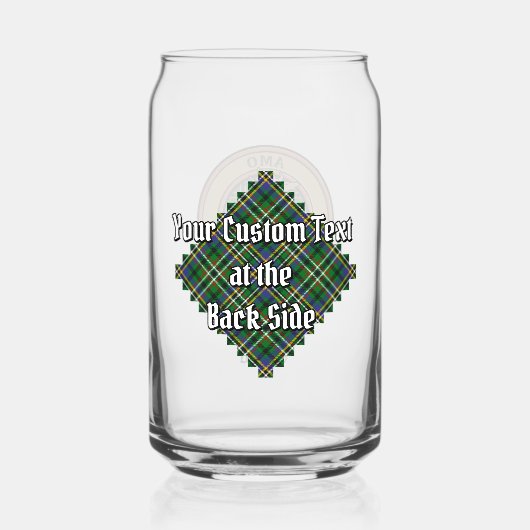 Clan Scott Crest over Green Tartan Blikvorm Glas (Achterkant)