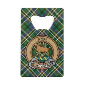 Clan Scott Crest over Green Tartan Creditkaart Flessenopener (Voorkant)