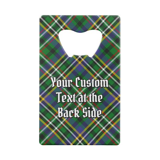 Clan Scott Crest over Green Tartan Creditkaart Flessenopener (Achterkant)