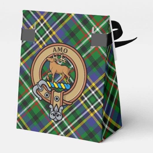 Clan Scott Crest over Green Tartan Favor Box Bedankdoosjes (Achterkant)