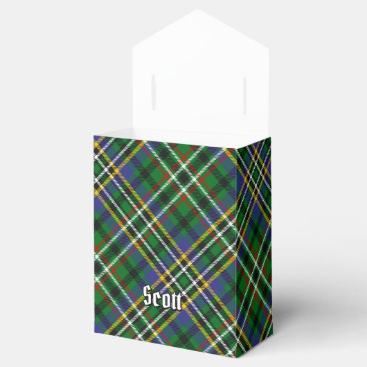 Clan Scott Crest over Green Tartan Favor Box Bedankdoosjes (Geopend)