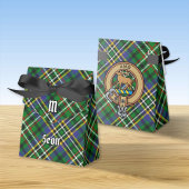 Clan Scott Crest over Green Tartan Favor Box Bedankdoosjes