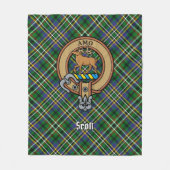 Clan Scott Crest over Green Tartan Fleece Deken (Voorkant)