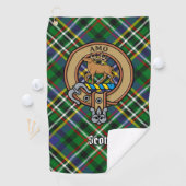 Clan Scott Crest over Green Tartan Golf Towel Golfhanddoek (Insitu)