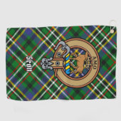 Clan Scott Crest over Green Tartan Golf Towel Golfhanddoek (Horizontaal)
