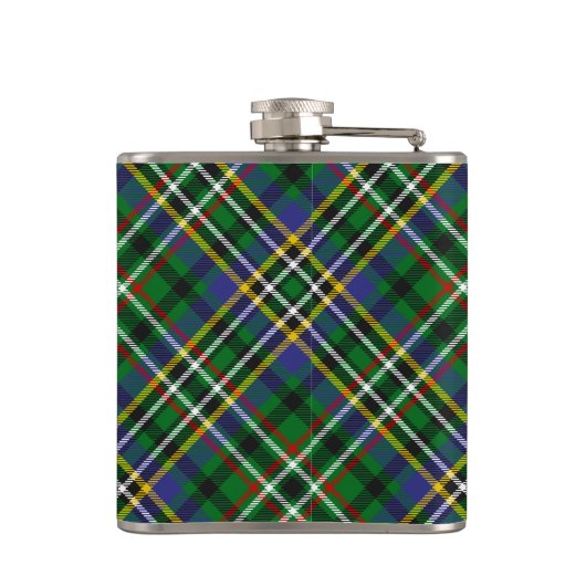 Clan Scott Crest over Green Tartan Heupfles (Achterkant)