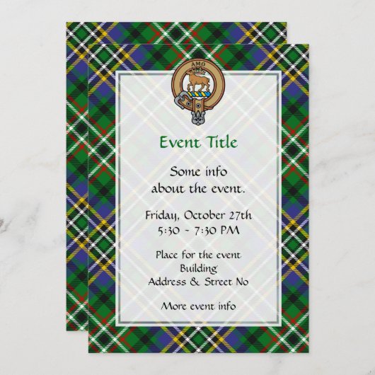Clan Scott Crest over Green Tartan Kaart (Voorkant / Achterkant)