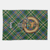 Clan Scott Crest over Green Tartan Kitchen Towel Theedoek (Horizontaal)