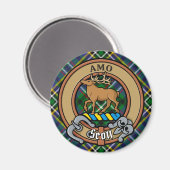 Clan Scott Crest over Green Tartan Magneet (Voorkant / Achterkant)