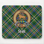 Clan Scott Crest over Green Tartan Muismat (Voorkant)