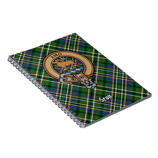 Clan Scott Crest over Green Tartan Notitieboek (Rechterzijde)