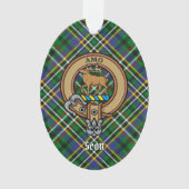 Clan Scott Crest over Green Tartan Ornament (voorkant)