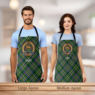 Clan Scott Crest over Green Tartan Schort