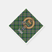 Clan Scott Crest over Green Tartan Servet (Hoek)