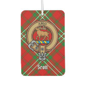 Clan Scott Crest over Red Tartan Air Freshener Luchtverfrisser (Voorkant)