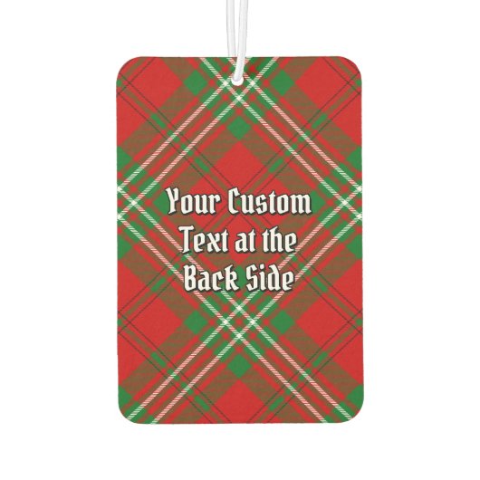 Clan Scott Crest over Red Tartan Air Freshener Luchtverfrisser (Achterkant)