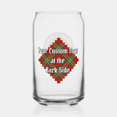 Clan Scott Crest over Red Tartan Blikvorm Glas (Achterkant)