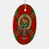 Clan Scott Crest over Red Tartan Ceramic Ornament (Rechts)