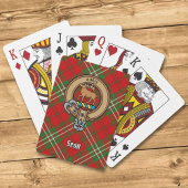 Clan Scott Crest over Red Tartan die kaarten speel