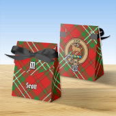 Clan Scott Crest over Red Tartan Favor Box Bedankdoosjes