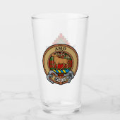 Clan Scott Crest over Red Tartan Glas (Voorkant)