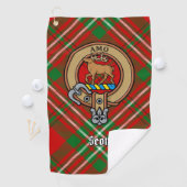 Clan Scott Crest over Red Tartan Golf Towel Golfhanddoek (Insitu)