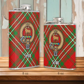 Clan Scott Crest over Red Tartan Heupfles