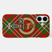 Clan Scott Crest over Red Tartan iPhone Case (Achterkant (horizontaal))