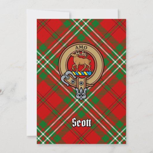 Clan Scott Crest over Red Tartan Kaart (Achterkant)