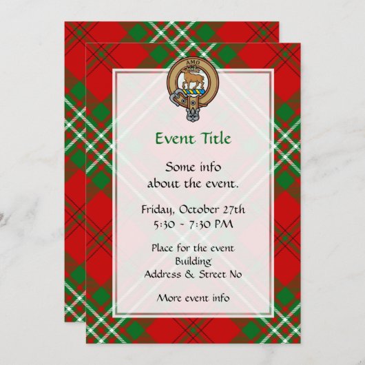 Clan Scott Crest over Red Tartan Kaart (Voorkant / Achterkant)