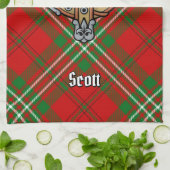 Clan Scott Crest over Red Tartan Kitchen Towel Theedoek (Gevouwen)