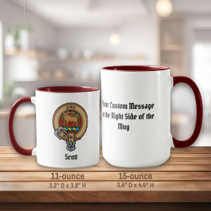 Clan Scott Crest over Red Tartan Mok