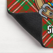 Clan Scott Crest over Red Tartan Muismat (Hoek)