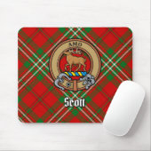 Clan Scott Crest over Red Tartan Muismat (Met muis)
