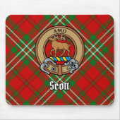 Clan Scott Crest over Red Tartan Muismat (Voorkant)