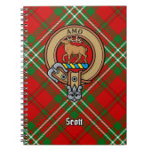 Clan Scott Crest over Red Tartan Notitieboek (Voorkant)