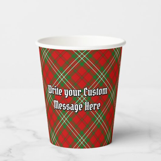 Clan Scott Crest over Red Tartan Paper Cups Papieren Bekers (Achterkant)