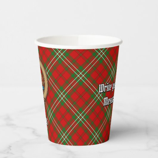 Clan Scott Crest over Red Tartan Paper Cups Papieren Bekers (Links)