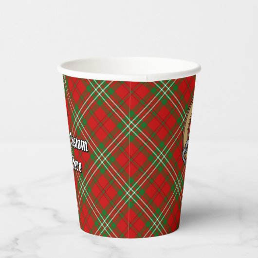 Clan Scott Crest over Red Tartan Paper Cups Papieren Bekers (Rechts)