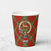 Clan Scott Crest over Red Tartan Paper Cups Papieren Bekers (Voorkant)