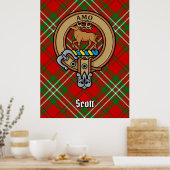 Clan Scott Crest over Red Tartan Poster (Keuken)